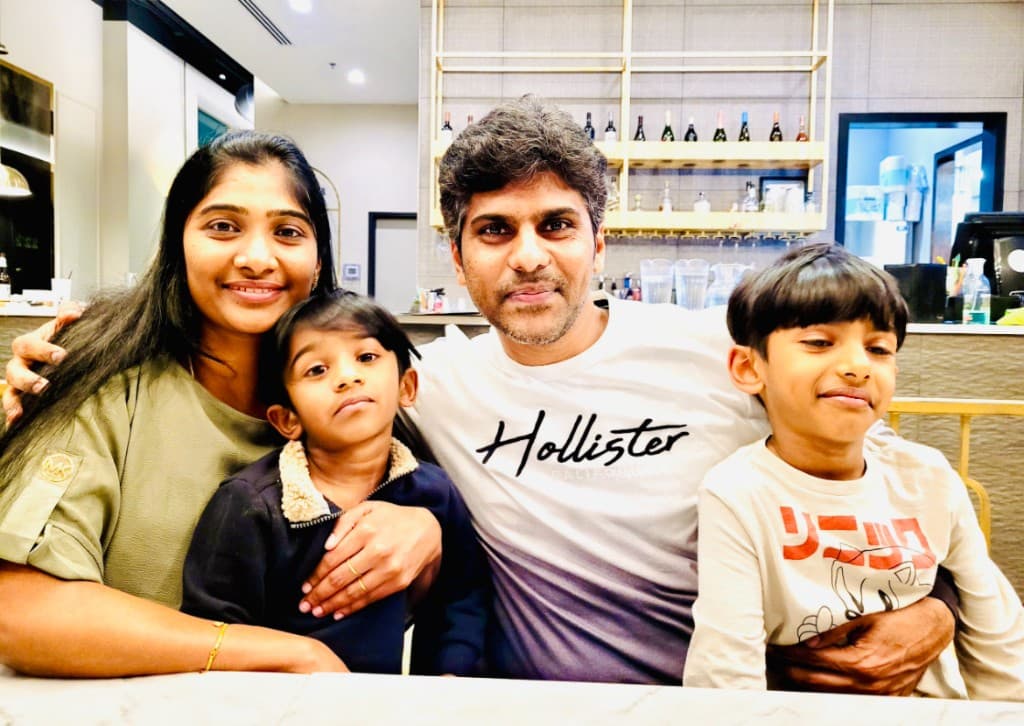 Saro and Saranya with their two boys